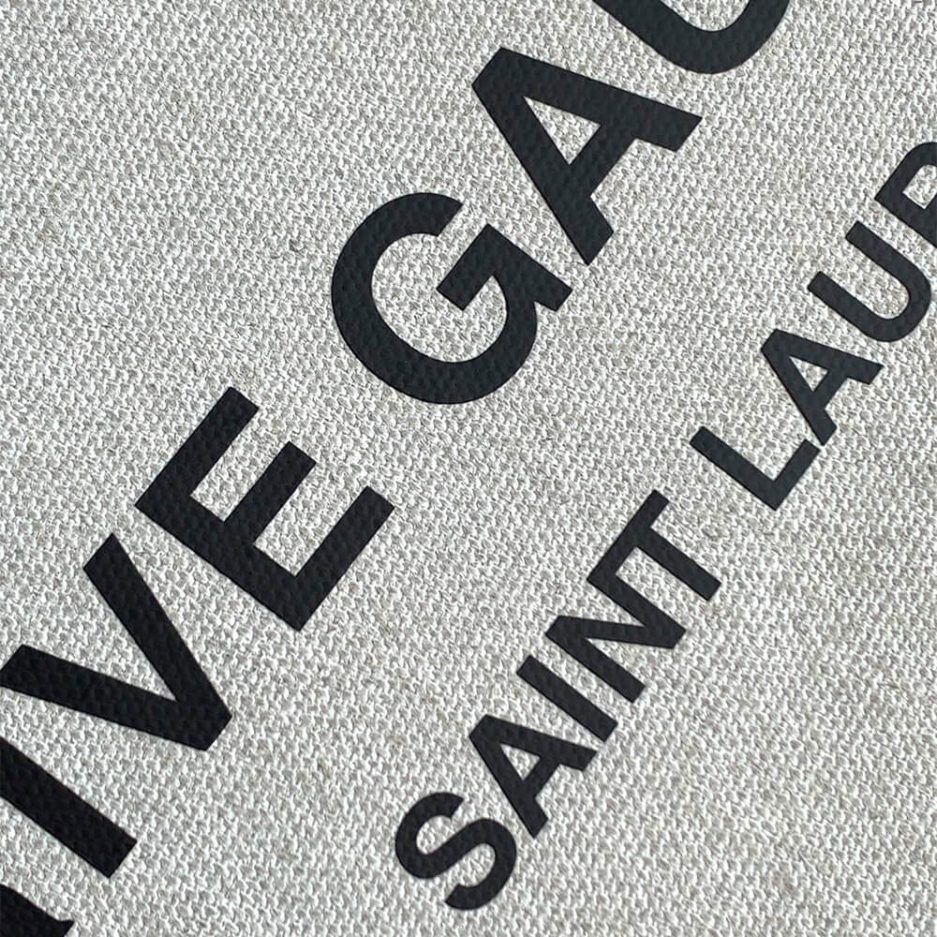 RIVE GAUCHE LARGE TOTE BAG IN PRINTED CANVAS AND LEATHER